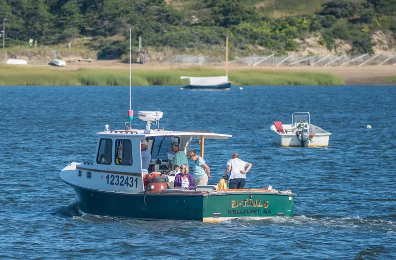 A group of guests seen on board the boat